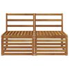 vidaXL 2er-Set Outdoor-Mittelsofa Massives Akazienholz Natur
