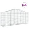 vidaXL Gabionen mit Hochbogen 25 Stk. 200x30x80/100cm Verzinktes Eisen