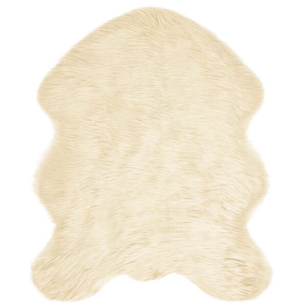 vidaXL Kunstschaffell Teppich Tafalla Creme 50 x 80 cm Polyester