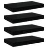 vidaXL Schweberegale 4 Stk. Hochglanz-Schwarz 40x23,5x3,8 cm MDF