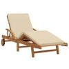 vidaXL Sonnenliege Beige 200 x 67 x 84 cm Massivholz Akazie