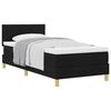 vidaXL Boxspringbett mit Kissen mit Kopfteil Schwarz 90 x 190 cm Stoff