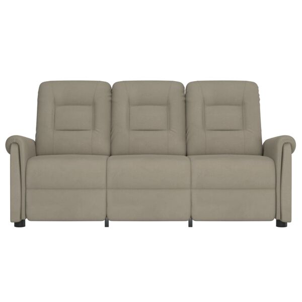 vidaXL 3-Sitzer Massagesessel Hellgrau Mikrofaser-Gewebe