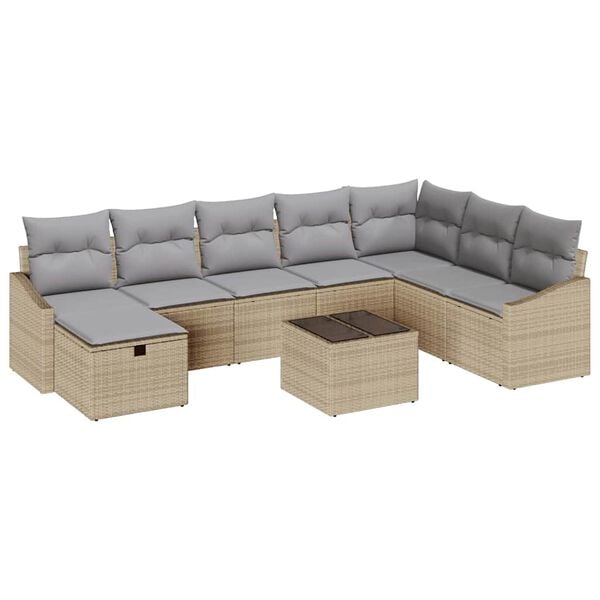 vidaXL Sofa Set mit Kissen 8 pcs Poly-Rattan