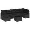 vidaXL Sofa Set mit Kissen mit Speicher 8 pcs Schwarz Poly-Rattan