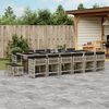 vidaXL 17-tlg. Garten-Essgruppe mit Kissen Hellgrau Poly Rattan