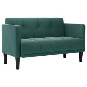 vidaXL Zweisitzer-Sofa Dunkelgr&uuml;n 111 cm Samt