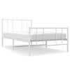 vidaXL Bettgestell mit Kopf- und Fu&szlig;teil Metall Wei&szlig; 75x190 cm
