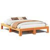 vidaXL Massivholzbett ohne Matratze Wachsbraun 140x200 cm Kiefernholz