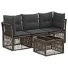 vidaXL Gartensofa-set 4 pcs Grau Poly-Rattan
