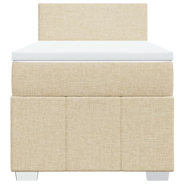 vidaXL Boxspringbett mit Matratze Creme 80x200 cm Stoff