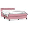 vidaXL Boxspringbett mit Matratze Rosa 140x220 cm Samt