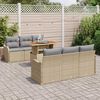 vidaXL Gartensofa-set mit Kissen 7 pcs Beige und Hellgrau Poly-Rattan