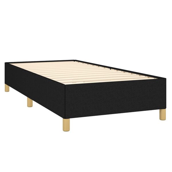vidaXL Boxspringbett mit Matratze Schwarz 90x200 cm Stoff