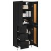 vidaXL Highboard Schwarz Eichen-Optik 69,5 x 34 x 180 cm Holzwerkstoff