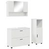 vidaXL Badezimmerm&ouml;bel-Set 3 pcs Hochglanz Wei&szlig; Sperrholz und Metall