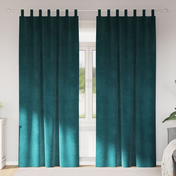 vidaXL Verdunkelungsvorhänge 2 pcs Dunkelgrün 140 x 260 cm Samt