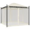 vidaXL Pavillon mit Netzw&auml;nden Creme 2,93x2,93 m Stahl