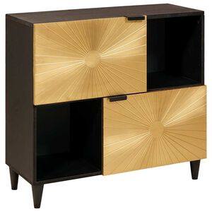 vidaXL Seitenschrank Schwarz und Gold 80 x 33,5 x 75 cm
