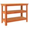 vidaXL Werkbank mit Regal 110,5 x 50 x 80 cm Massives Kiefernholz