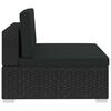 vidaXL 4-tlg. Garten-Sofagarnitur mit Auflagen Poly Rattan Schwarz