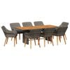 vidaXL Garten Essgruppe 9 stk. Grau Poly-Rattan
