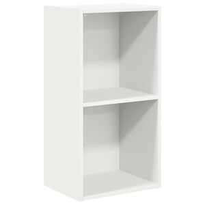 vidaXL B&uuml;cherregal 2 F&auml;cher Wei&szlig; 40x30x76,5 cm Holzwerkstoff