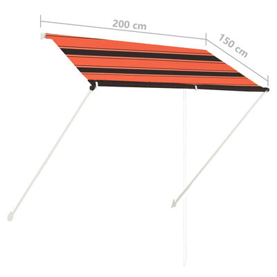 vidaXL Einziehbare Markise mit LED 200×150 cm Orange und Braun
