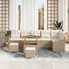 vidaXL Gartensofa-set mit Kissen 9 pcs Beige Poly-Rattan