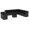 vidaXL 12-tlg. Garten-Sofagarnitur mit Kissen Schwarz Poly Rattan
