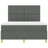 vidaXL Boxspringbett mit Matratze Dunkelgrau 140 x 190 cm Stoff