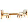vidaXL 3-tlg. Garten-Lounge-Set mit Kissen Massivholz Akazie