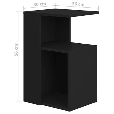 vidaXL Beistelltisch Schwarz 36x30x56 cm Holzwerkstoff