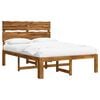 vidaXL Doppelbettgestell mit Kopfteil ROSTOCK Natur 140 x 190 cm