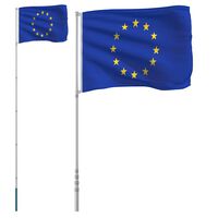 vidaXL Europaflagge mit Mast 5,55 m Aluminium