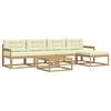 vidaXL Outdoor-Sofagarnitur 6 stk. 5-Sitzer Wei&szlig; und Creme Polyester