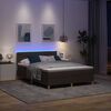 vidaXL LED Boxspringbett mit Matratze Dunkelbraun 140 x 190 cm Stoff