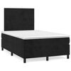 vidaXL Boxspringbett mit Matratze & LED Schwarz 120x190 cm Samt