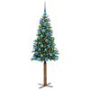 vidaXL Schlanker Weihnachtsbaum mit 150 LEDs mit St&auml;nder Gr&uuml;n 150 cm