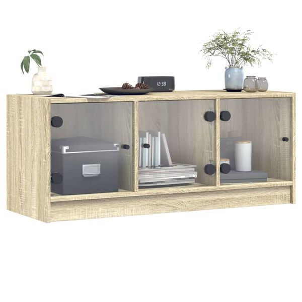 vidaXL TV-Schrank mit Glast&uuml;ren Sonoma-Eiche 102x37x42 cm