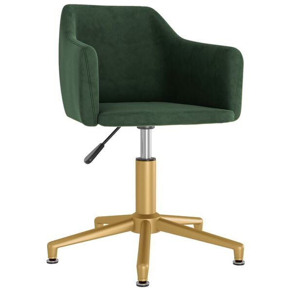 vidaXL Esszimmerst&uuml;hle 6 Stk. Drehbar Dunkelgr&uuml;n Samt