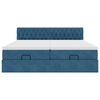 vidaXL Ottoman-Bett mit Matratzen Dunkelblau 180x200 cm Samt