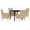 vidaXL Garten Essgruppe 5 stk. Beige Poly-Rattan