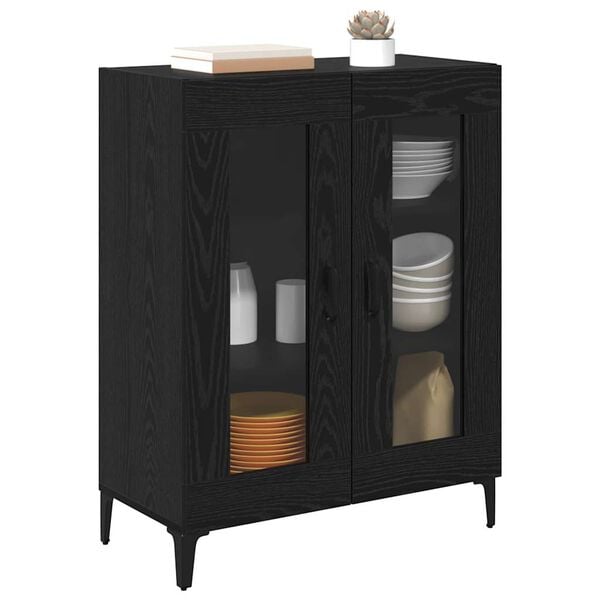 vidaXL Sideboard Schwarz Eichen-Optik 69,5 x 34 x 90 cm