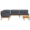 vidaXL Sofa Set mit Kissen Uni 5 pcs Anthrazit Massivholz Akazie