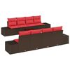 vidaXL Sofa Set mit Kissen 9 pcs Braun Poly Rattan