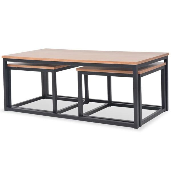 vidaXL 3-tlg. Couchtisch-Set Eschenholz