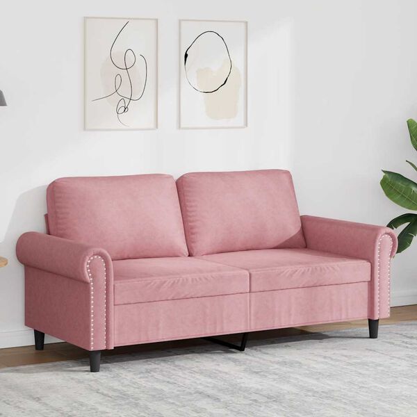 vidaXL 2-Sitzer-Sofa Rosa 140 cm Samt