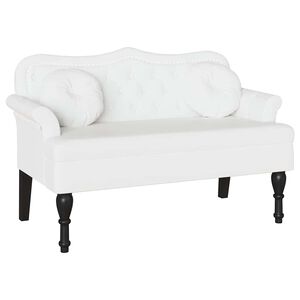 vidaXL Chesterfield Bank Wei&szlig; 120,5 x 65 x 75 cm Kunstleder