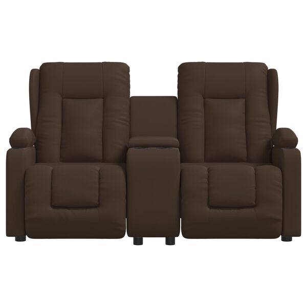 vidaXL 2-Sitzer Massagesessel mit Getr&auml;nkehalter Braun Kunstleder